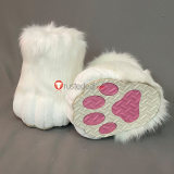 Anime Kawaii Cute Cat Neko Paw Furry Black White Gray Pink Shoes Cosplay Props