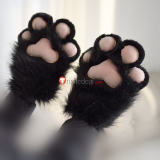 Anime Kawaii Cute Cat Neko Paw Furry Black White Gray Pink Gloves Cosplay Props