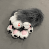 Anime Kawaii Cute Cat Neko Paw Furry Black White Gray Pink Gloves Cosplay Props