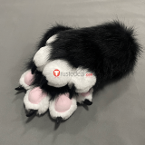 Anime Kawaii Cute Cat Neko Paw Furry Black White Gray Pink Gloves Cosplay Props