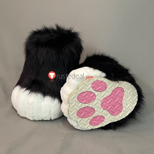Anime Kawaii Cute Cat Neko Paw Furry Black White Gray Pink Shoes Cosplay Props