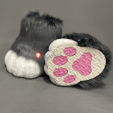 Anime Kawaii Cute Cat Neko Paw Furry Black White Gray Pink Shoes Cosplay Props