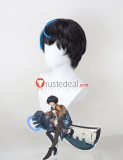 Guilty Gear Strive Unika Black Blue Styled Cosplay Wig