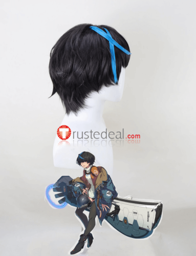 Guilty Gear Strive Unika Black Blue Styled Cosplay Wig