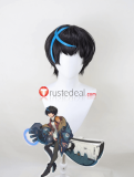 Guilty Gear Strive Unika Black Blue Styled Cosplay Wig