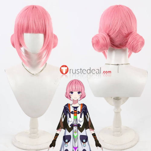 Vtuber Virtual YouTuber KAF Pink Silver Ponytail Cosplay Wig