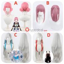 Vtuber Virtual YouTuber KAF Pink Silver Ponytail Cosplay Wig