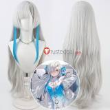 Vtuber Virtual YouTuber KAF Pink Silver Ponytail Cosplay Wig
