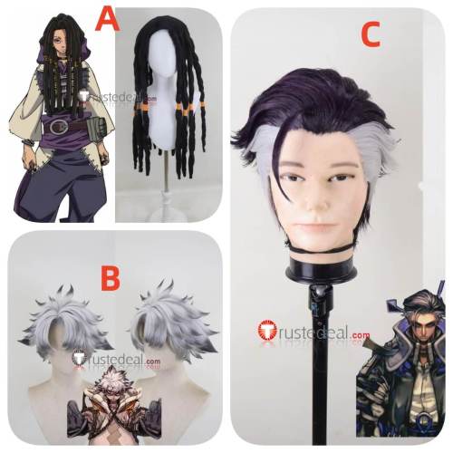 Gachiakuta Jabber Wonger Zodyl Typhon Rudo Surebrec Black Purple Silver Green Styled Cosplay Wig