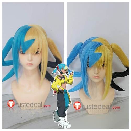 Pokemon Legends Z-A ZA Canari Blonde Yellowish Blue Styled Anti Gravity Cosplay Wig