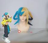 Pokemon Legends Z-A ZA Canari Blonde Yellowish Blue Styled Anti Gravity Cosplay Wig