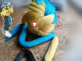 Pokemon Legends Z-A ZA Canari Blonde Yellowish Blue Styled Anti Gravity Cosplay Wig