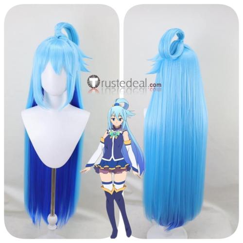 Konosuba Gods Blessing on this Wonderful World Aqua Long Blue Styled Cosplay Wig