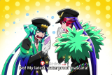 Nanbaka Kiji Mitsuba Red Purple Styled Cosplay Wig 90cm