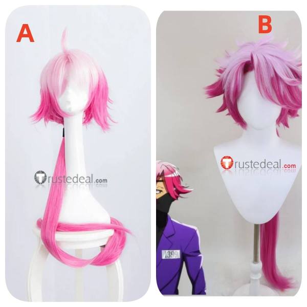 Nanbaka Tsukumo Styled Pink Cosplay Wig 100cm