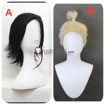 One Piece Sir Crocodile Shimotsuki Ryuma Blonde Black Styled Cosplay Wig