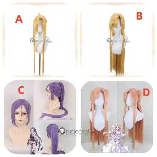 Sword Art Online Asuna Mito Tozawa Misumi Purple Blonde Styled Cosplay Wig