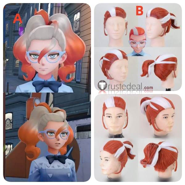 Pokemon Legends Z-A ZA Team Flare Grisham Griselle Styled Cosplay Wig