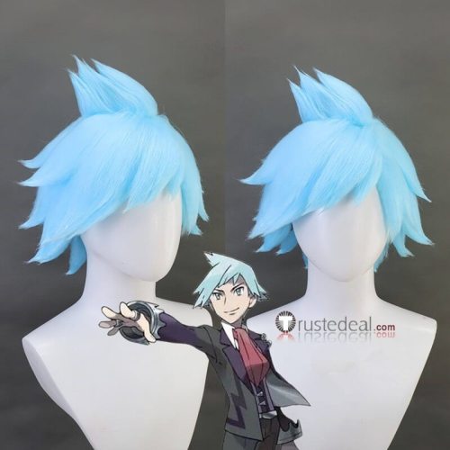 Pokemon Subway Boss Best Wishes Ingo Nobori Steven Stone Chloe Cerise Chairman Rose Purple Blue Silver Styled Cosplay Wigs