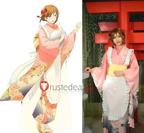 Kakuriyo no Yadomeshi Aoi Tsubaki Pink Kimono Cosplay Costume