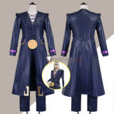 Jojo's Bizarre Adventure Vento Aureo Leone Abbacchio Blue Pleather Cosplay Costume