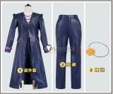 Jojo's Bizarre Adventure Vento Aureo Leone Abbacchio Blue Pleather Cosplay Costume