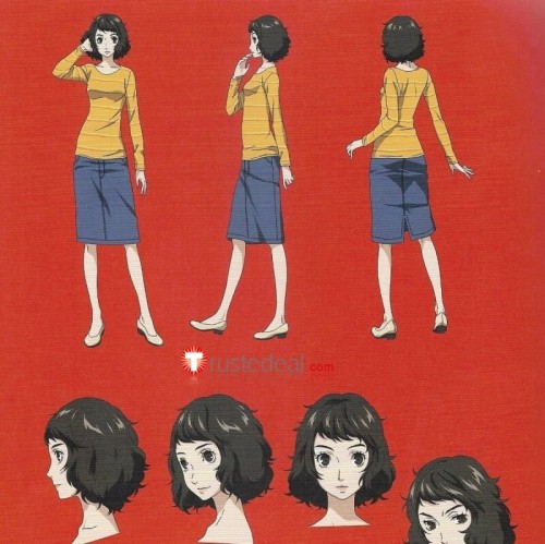 Persona 5 Sadayo Kawakami Becky Styled Brown Black Cosplay Wig