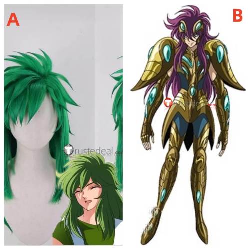 Saint Seiya Servant Rhea Andromeda Shun Hades Red Green Purple styled Cosplay Wig