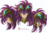 Saint Seiya Servant Rhea Andromeda Shun Hades Red Green Purple styled Cosplay Wig