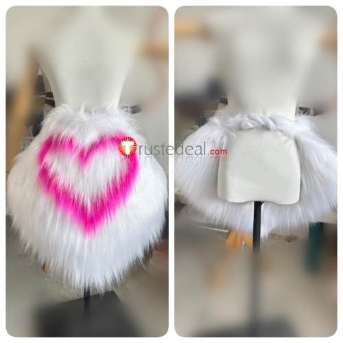 Hazbin Hotel Angel Dust Cosplay White Fur Skirt