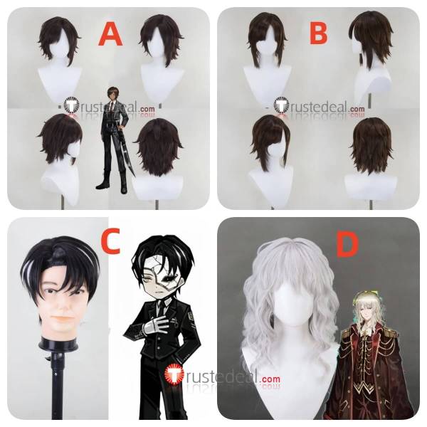 Limbus Company Outis Don Quixote Rien Black Silver Brown Styled Cosplay Wig
