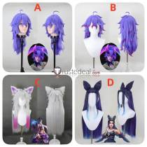 League of Legends LOL Spirit Blossom Hwei Sett Star Guardian Syndra Purple Silver Styled Cosplay Wig