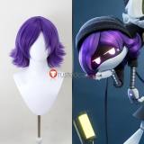 Murder Drones N Uzi Doorman Cyn Serial Designation V Silver White Purple Styled Cosplay Wig Mask