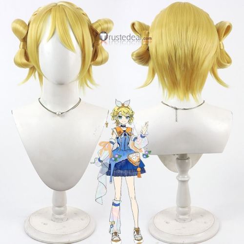 Vocaloid Magical Mirai 2025 Kagamine Rin Len Blonde Cosplay Wig