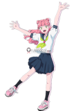 Commission You and I Are Polar Opposites Miyu Suzuki Pink Styled Cosplay Wig 70cm