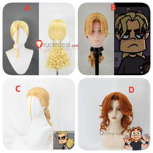 Metal Family Heavy Dee Blonde Brown Ginger Curly Styled Cosplay Wig