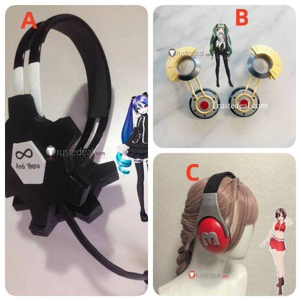 Vocaloid Project DIVA F Miku Gothic Agitation InfiniteHOLiC Infinite HOLiC Meiko Headpieces Headset Headphones Cosplay Accessories Props