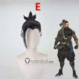 Overwatch D.Va Hanzo Juno Dark Brown Purple Styled Cosplay Wig