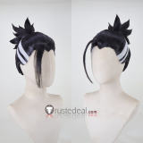 Overwatch D.Va Hanzo Juno Dark Brown Purple Styled Cosplay Wig