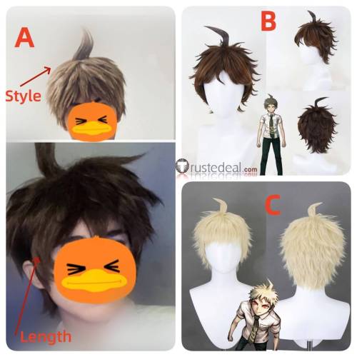 Danganronpa Hajime Hinata Brown Styled Cosplay Wig