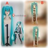 Vocaloid Hatsune Miku 2025 Racing Blue Green Silver Ponytails Styled Cosplay Wig