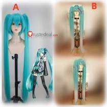 Vocaloid Hatsune Miku 2025 Racing Blue Green Silver Ponytails Styled Cosplay Wig
