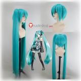 Vocaloid Hatsune Miku 2025 Racing Blue Green Silver Ponytails Styled Cosplay Wig