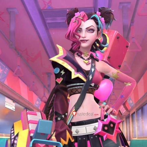 League of Legends LOL Lovestruck Jinx Styled Cosplay Wig
