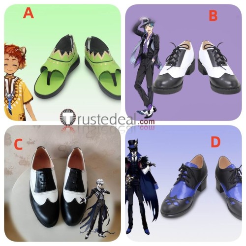 Disney Twisted-Wonderland Floyd Leech Skully Cheka Dire Crowley Cosplay Shoes Boots