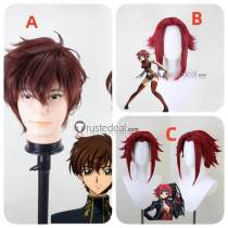 Code Geass Kallen Stadtfeld Suzaku Kururugi Brown Red Styled Red Cosplay Wig