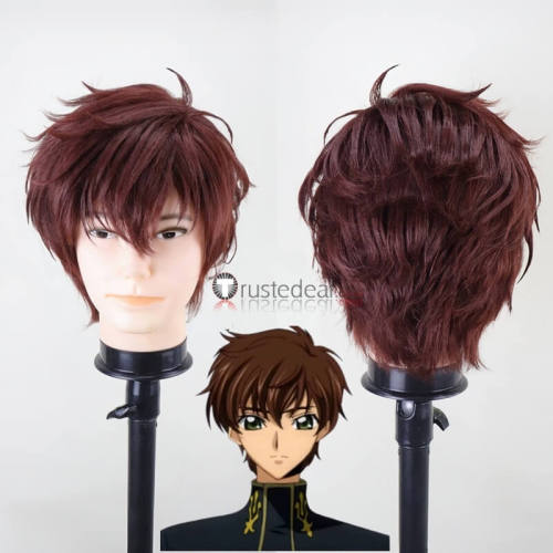 Code Geass Kallen Stadtfeld Suzaku Kururugi Brown Red Styled Red Cosplay Wig