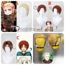 Axis Powers Hetalia Germany Ludwig Korea Italy Brown Blonde Styled Cosplay Wig