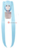 Vocaloid Hatsune Miku Green Blue Ponytails Cosplay Wig 100cm