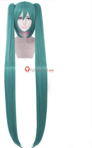 Vocaloid Hatsune Miku Green Blue Ponytails Cosplay Wig 100cm
